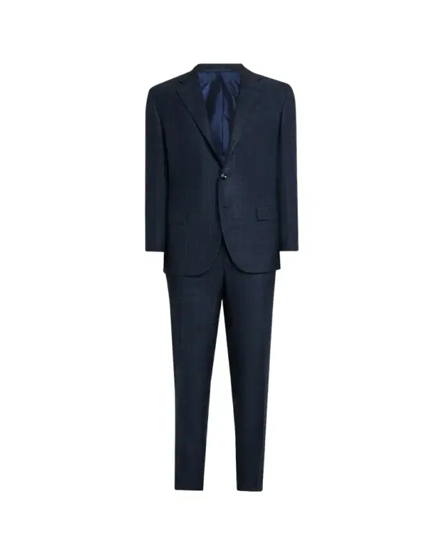 Men's Cashmere, Wool and Silk Plaid Two-Piece Suit