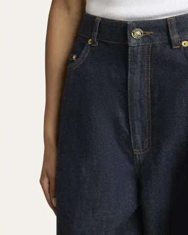 Givenchy Mid-Rise Barrel-Leg Denim Cocoon Trousers | Thumbnail 9
