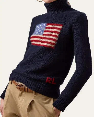 Ralph Lauren Collection Flag Cashmere Turtleneck Sweater | Thumbnail 4
