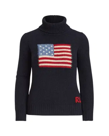 Ralph Lauren Collection Flag Cashmere Turtleneck Sweater | Thumbnail 1