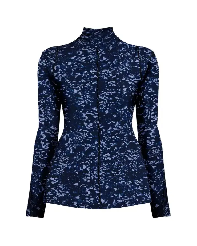 Audrey Long-Sleeve Printed Jersey Top