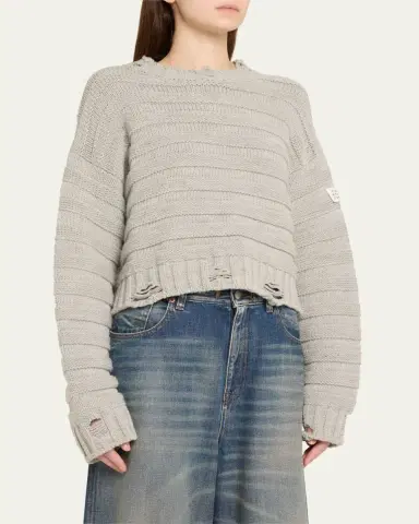 MM6 Maison Margiela Distressed Crewneck Sweater | Thumbnail 4 MM6 Maison Margiela Distressed Crewneck Sweater | Thumbnail 4