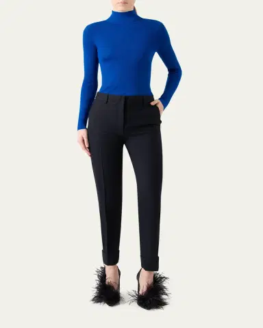 Akris Maxima Wool Stretch Flannel Skinny-Leg Ankle Pants | Thumbnail 2 Akris Maxima Wool Stretch Flannel Skinny-Leg Ankle Pants | Thumbnail 2