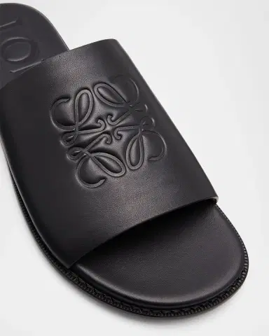 Loewe Men's Flex Anagram Soft Calfskin Slide Sandals | Thumbnail 4 Loewe Men's Flex Anagram Soft Calfskin Slide Sandals | Thumbnail 4