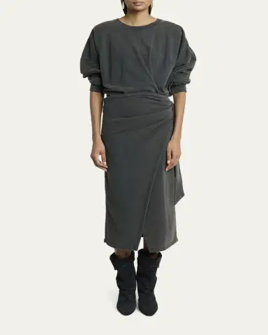 Etoile Isabel Marant Sandrina Draped Sweatshirt Dress | Thumbnail 2 Etoile Isabel Marant Sandrina Draped Sweatshirt Dress | Thumbnail 2