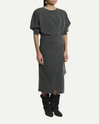 Etoile Isabel Marant Sandrina Draped Sweatshirt Dress | Thumbnail 4 Etoile Isabel Marant Sandrina Draped Sweatshirt Dress | Thumbnail 4