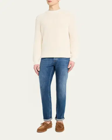 Brunello Cucinelli Men's Suede Boat Shoes | Thumbnail 3