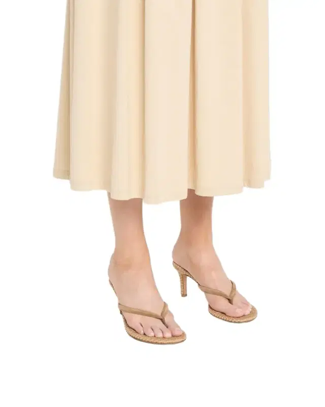 70mm Calypso Suede and Raffia Heeled Thong Sandals