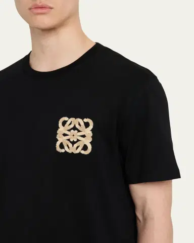 Loewe Men's Flocked Anagram Logo Jersey T-Shirt | Thumbnail 5 Loewe Men's Flocked Anagram Logo Jersey T-Shirt | Thumbnail 5