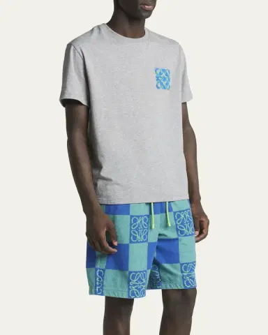 Loewe Men's Flocked Anagram Logo Jersey T-Shirt | Thumbnail 8 Loewe Men's Flocked Anagram Logo Jersey T-Shirt | Thumbnail 8