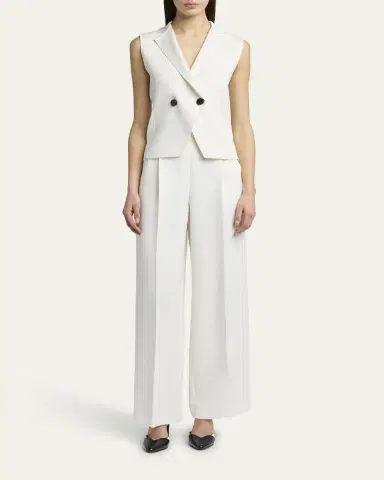 Giorgio Armani Wide Leg Silk Cady Trousers | Thumbnail 2