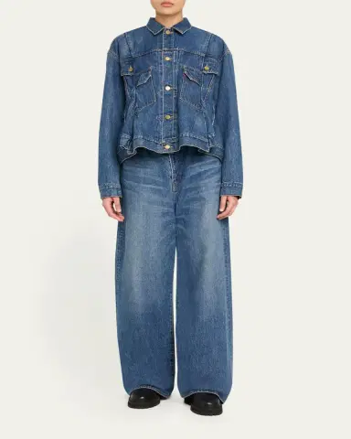 Sacai Belted Denim Wide-Leg Pants | Thumbnail 2