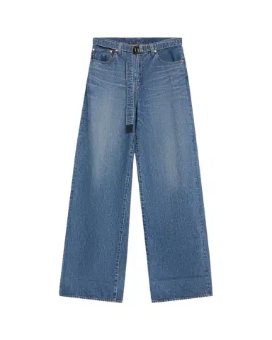 Sacai Belted Denim Wide-Leg Pants | Thumbnail 1