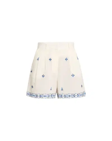 Emporio Sirenuse Beatrice Astragal Embroidered Linen Shorts | Thumbnail 1 Emporio Sirenuse Beatrice Astragal Embroidered Linen Shorts | Thumbnail 1