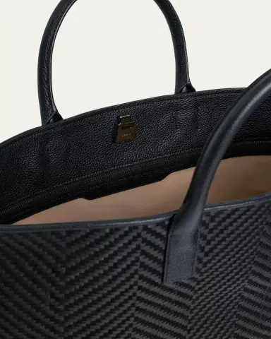 Akris Ai Medium Chevron Leather Tote Bag | Thumbnail 4