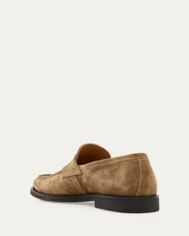 Bergdorf Goodman Men's Suede Moc-Toe Penny Loafers | Thumbnail 7 Bergdorf Goodman Men's Suede Moc-Toe Penny Loafers | Thumbnail 7
