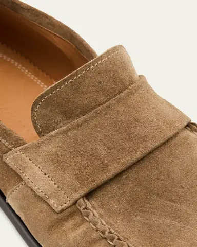 Bergdorf Goodman Men's Suede Moc-Toe Penny Loafers | Thumbnail 8 Bergdorf Goodman Men's Suede Moc-Toe Penny Loafers | Thumbnail 8