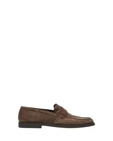 Bergdorf Goodman Men's Suede Moc-Toe Penny Loafers | Thumbnail 1 Bergdorf Goodman Men's Suede Moc-Toe Penny Loafers | Thumbnail 1