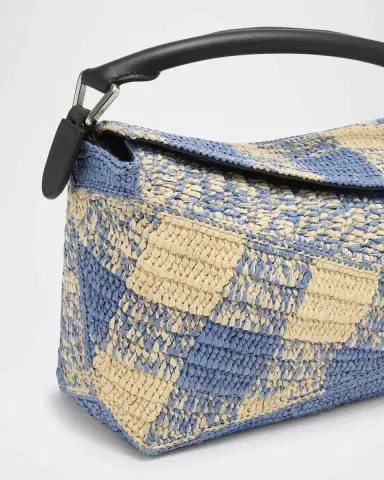 Loewe x Paula's Ibiza Small Puzzle Edge Shoulder Bag in Gingham Raffia | Thumbnail 3 Loewe x Paula's Ibiza Small Puzzle Edge Shoulder Bag in Gingham Raffia | Thumbnail 3