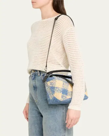 Loewe x Paula's Ibiza Small Puzzle Edge Shoulder Bag in Gingham Raffia | Thumbnail 6 Loewe x Paula's Ibiza Small Puzzle Edge Shoulder Bag in Gingham Raffia | Thumbnail 6