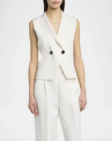 Giorgio Armani Silk Knit Single-Breasted Vest | Thumbnail 4
