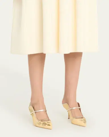 Malone Souliers Maureen Raffia Dual-Band Mule Pumps | Thumbnail 2
