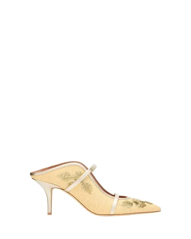 Malone Souliers Maureen Raffia Dual-Band Mule Pumps