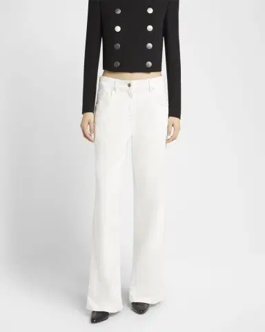 Giorgio Armani Wide Leg Stretch-Cotton Jeans | Thumbnail 3