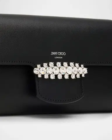 Jimmy Choo Bing Crystal Smooth Leather Wallet | Thumbnail 3
