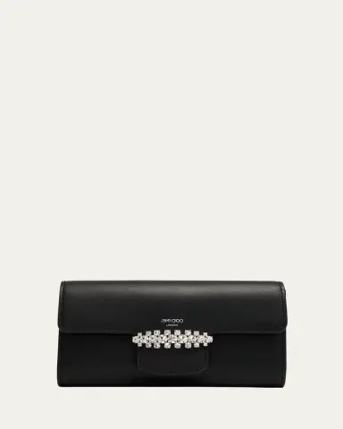 Jimmy Choo Bing Crystal Smooth Leather Wallet | Thumbnail 4