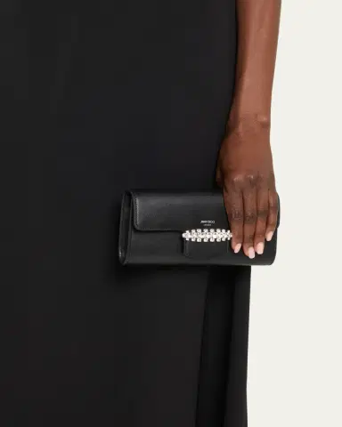 Jimmy Choo Bing Crystal Smooth Leather Wallet | Thumbnail 5