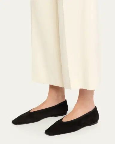 TOTEME Garderob Suede Ballerina Flats | Thumbnail 2