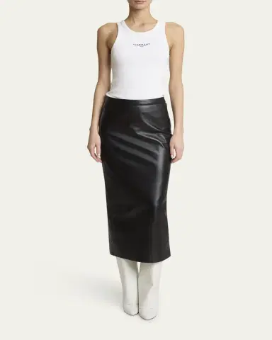 Givenchy Leather Godet-Back Midi Pencil Skirt | Thumbnail 6 Givenchy Leather Godet-Back Midi Pencil Skirt | Thumbnail 6