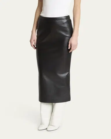 Givenchy Leather Godet-Back Midi Pencil Skirt | Thumbnail 8 Givenchy Leather Godet-Back Midi Pencil Skirt | Thumbnail 8