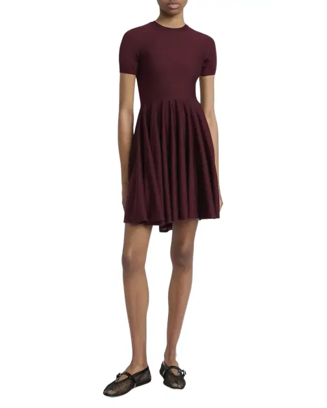 Short-Sleeve Fit-&-Flare Mini Dress