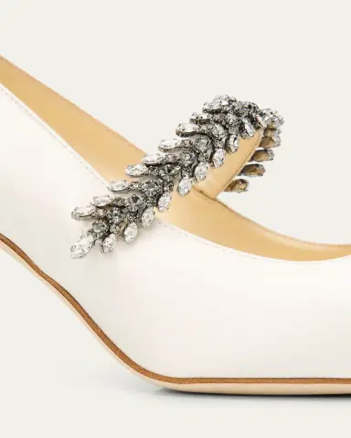Manolo Blahnik Majika Embellished Satin Pumps | Thumbnail 3