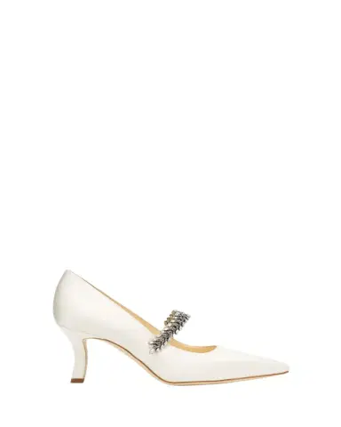 Manolo Blahnik Majika Embellished Satin Pumps | Thumbnail 1