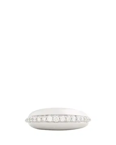 Jamie Wolf 18K White Gold Domed Ring with Diamonds | Thumbnail 1 Jamie Wolf 18K White Gold Domed Ring with Diamonds | Thumbnail 1