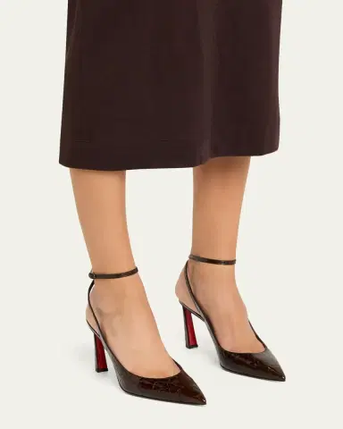 Christian Louboutin Condora Croc-Embossed Patent Leather Pumps | Thumbnail 2 Christian Louboutin Condora Croc-Embossed Patent Leather Pumps | Thumbnail 2