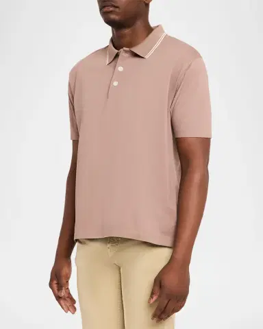 FRAME Men 's Pique Polo Shirt | Thumbnail 3