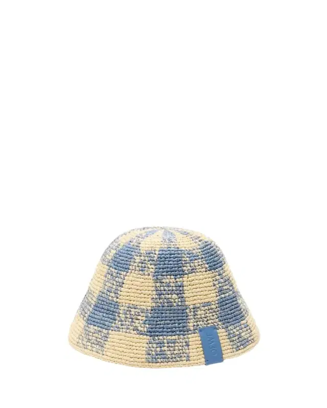 Raffia Crochet Check Bucket