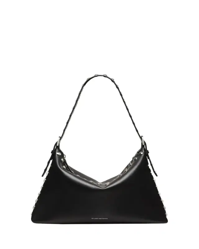 Stuart Studded Leather Shoulder Bag