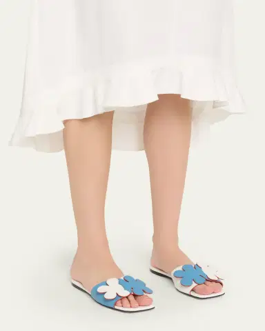Marni Flower Leather Slide Sandals | Thumbnail 2 Marni Flower Leather Slide Sandals | Thumbnail 2