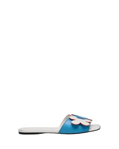 Marni Flower Leather Slide Sandals | Thumbnail 1 Marni Flower Leather Slide Sandals | Thumbnail 1