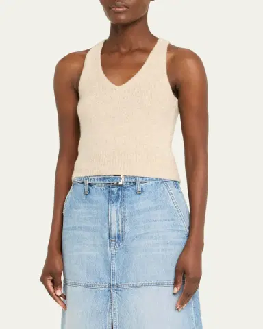 Brandon Maxwell Reese V-Neck Cashmere Knit Tank Top | Thumbnail 4 Brandon Maxwell Reese V-Neck Cashmere Knit Tank Top | Thumbnail 4