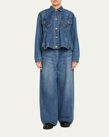 Sacai Denim Pleated Trucker Jacket | Thumbnail 2