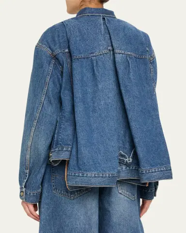Sacai Denim Pleated Trucker Jacket | Thumbnail 3