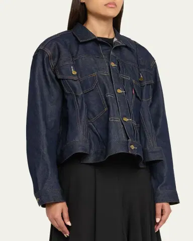 Sacai Denim Pleated Trucker Jacket | Thumbnail 8