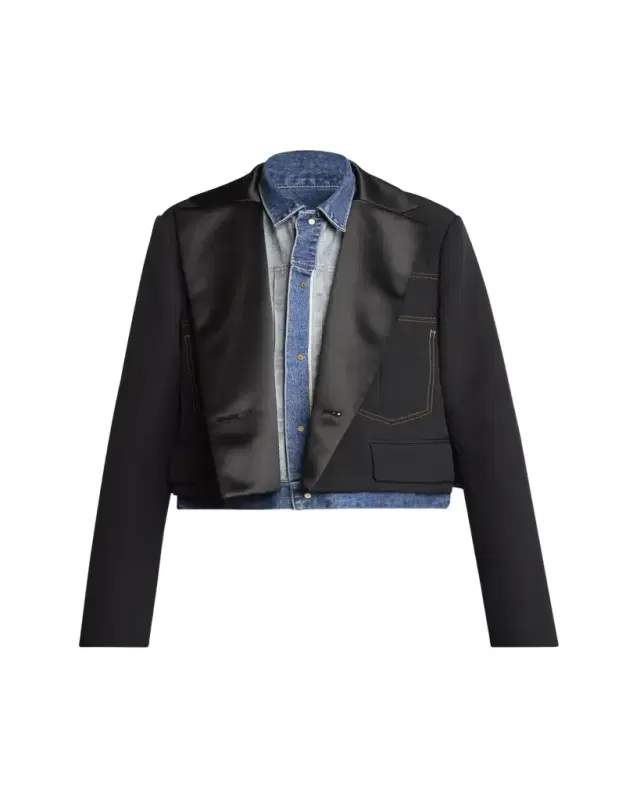 Layered Wool Denim Jacket