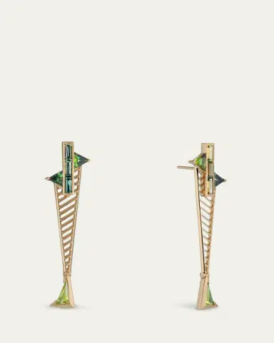 JV Insardi Suspension Sapphire, Tourmaline and Peridot Earrings | Thumbnail 2
